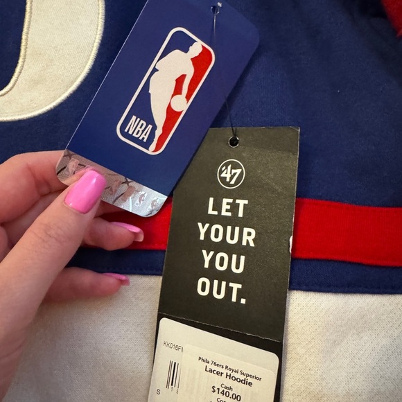 Mitchell & Ness Blue and Red hoodie. - Picture 2 of 3